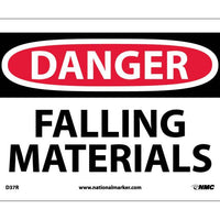 DANGER, FALLING MATERIALS, 10X14, RIGID PLASTIC
