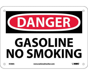 DANGER, GASOLINE NO SMOKING, 7X10, .040 ALUM