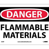 DANGER, FLAMMABLE MATERIALS, 10X14, .040 ALUM