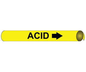 PIPEMARKER PRECOILED, ACID B/Y, FITS 3 3/8"-4 1/2" PIPE