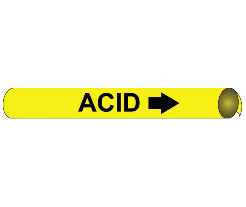 PIPEMARKER PRECOILED, ACID B/Y, FITS 3 3/8