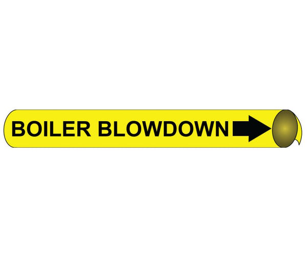 PIPEMARKER PRECOILED, BOILER BLOWDOWN B/Y, FITS 3 3/8
