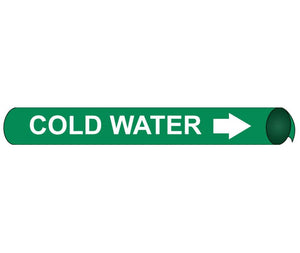 PIPEMARKER PRECOILED, COLD WATER W/G, FITS 3 3/8"-4 1/2" PIPE