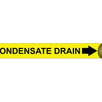 PIPEMARKER PRECOILED, CONDENSATE DRAIN B/Y, FITS 3 3/8"-4 1/2" PIPE