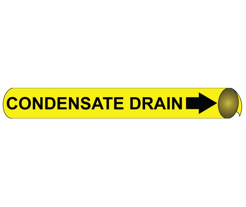 PIPEMARKER PRECOILED, CONDENSATE DRAIN B/Y, FITS 3 3/8