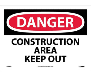 DANGER, CONSTRUCTION AREA KEEP OUT, 10X14, PS VINYL