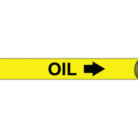 PIPEMARKER PRECOILED, OIL B/Y, FITS 3 3/8"-4 1/2" PIPE