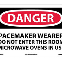 DANGER, PACEMAKER WEARER DO NOT ENTER THIS ROOM, 10X14, RIGID PLASTIC