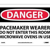 DANGER, PACEMAKER WEARER DO NOT ENTER THIS ROOM, 7X10, RIGID PLASTIC