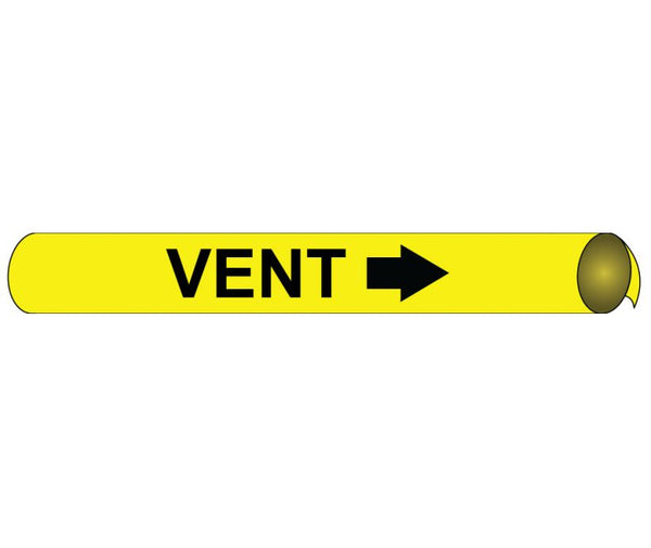 PIPEMARKER PRECOILED, VENT B/Y, FITS 3 3/8