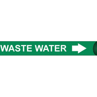 PIPEMARKER PRECOILED, WASTE WATER W/G, FITS 3 3/8"-4 1/2" PIPE