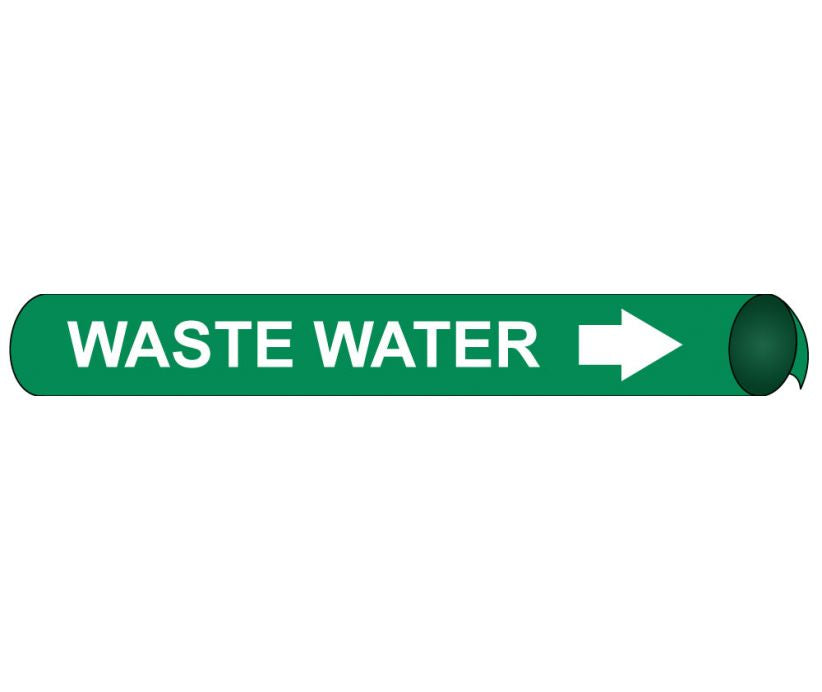 PIPEMARKER PRECOILED, WASTE WATER W/G, FITS 3 3/8