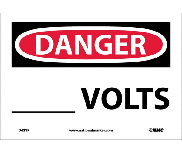 DANGER, ____ VOLTS, 10X14, PS VINYL