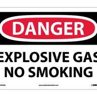 DANGER, EXPLOSIVE GAS NO SMOKING, 10X14, .040 ALUM