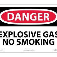 DANGER, EXPLOSIVE GAS NO SMOKING, 10X14, PS VINYL
