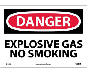 DANGER, EXPLOSIVE GAS NO SMOKING, 10X14, PS VINYL