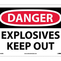 DANGER, EXPLOSIVES KEEP OUT, 10X14, PS VINYL