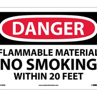 DANGER, FLAMMABLE MATERIAL NO SMOKING WITHIN. . ., 10X14, RIGID PLASTIC