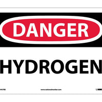 DANGER, HYDROGEN, 10X14, RIGID PLASTIC