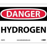 DANGER, HYDROGEN, 7X10, RIGID PLASTIC