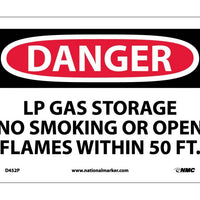 DANGER, LP GAS STORAGE NO SMOKING OR OPEN. . ., 7X10, PS VINYL
