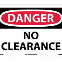 DANGER, NO CLEARANCE, 10X14, .040 ALUM