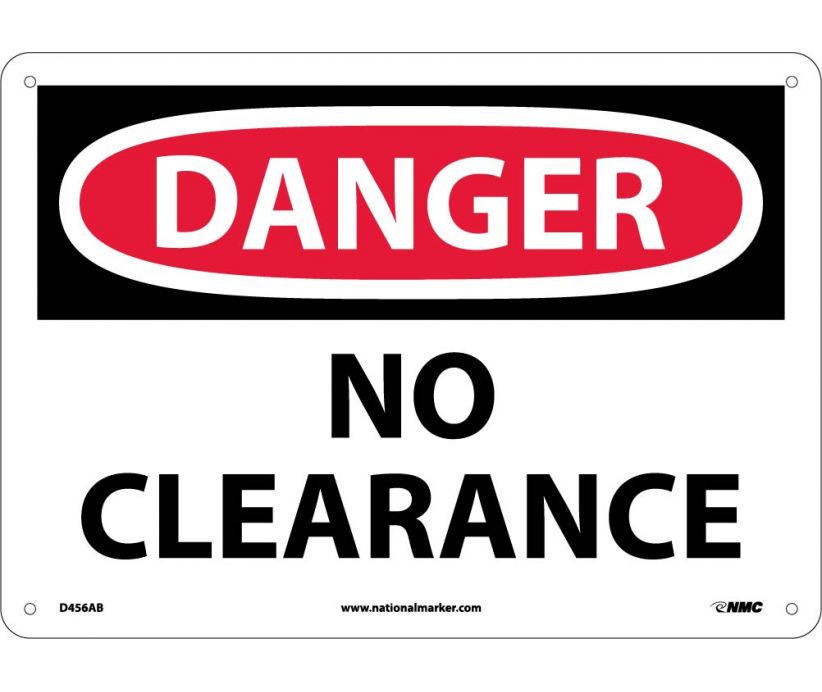 DANGER, NO CLEARANCE, 10X14, .040 ALUM
