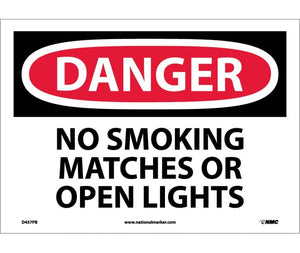 DANGER, NO SMOKING MATCHES OR OPEN LIGHTS, 10X14, PS VINYL