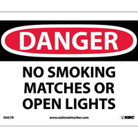 DANGER, NO SMOKING MATCHES OR OPEN LIGHTS, 7X10, RIGID PLASTIC