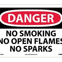 DANGER, NO SMOKING NO OPEN FLAMES NO SPARKS, 10X14, PS VINYL