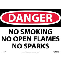 DANGER, NO SMOKING NO OPEN FLAMES NO SPARKS, 7X10, PS VINYL