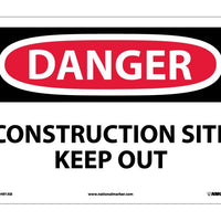 DANGER, CONSTRUCTION SITE KEEP OUT, 10X14, .040 ALUM