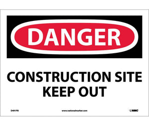 DANGER, CONSTRUCTION SITE KEEP OUT, 10X14, PS VINYL