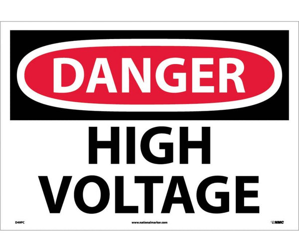 DANGER, HIGH VOLTAGE, 7X10, .040 ALUM