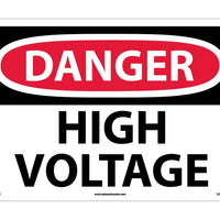 DANGER, HIGH VOLTAGE, 14X20, RIGID PLASTIC