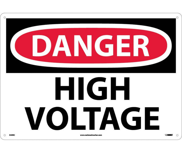 DANGER, HIGH VOLTAGE, 14X20, RIGID PLASTIC