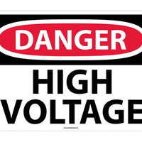 DANGER, HIGH VOLTAGE, 20X28, RIGID PLASTIC