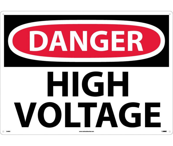 DANGER, HIGH VOLTAGE, 20X28, RIGID PLASTIC