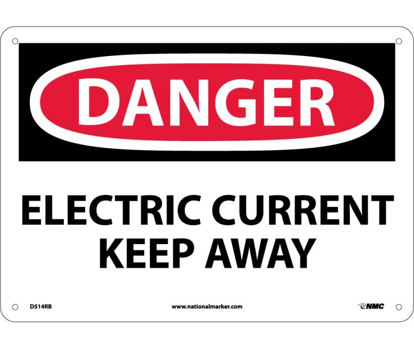 DANGER, ELECTRIC CURRENT KEEP AWAY, 10X14, RIGID PLASTIC