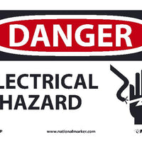DANGER, ELECTRICAL HAZARD, GRAPHIC, 10X14, RIGID PLASTIC