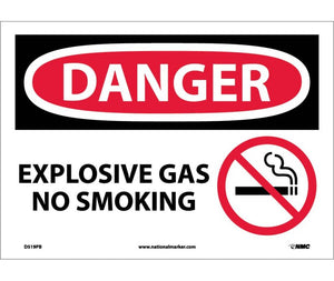 DANGER, EXPLOSIVE GAS NO SMOKING, GRAPHIC, 10X14, PS VINYL