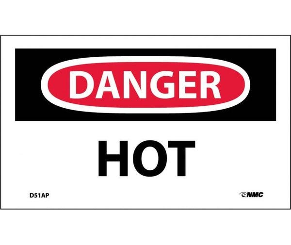 DANGER, HOT, 10X14, .040 ALUM