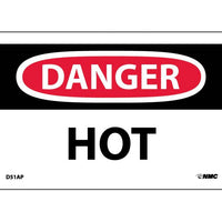 DANGER, HOT, 7X10, RIGID PLASTIC