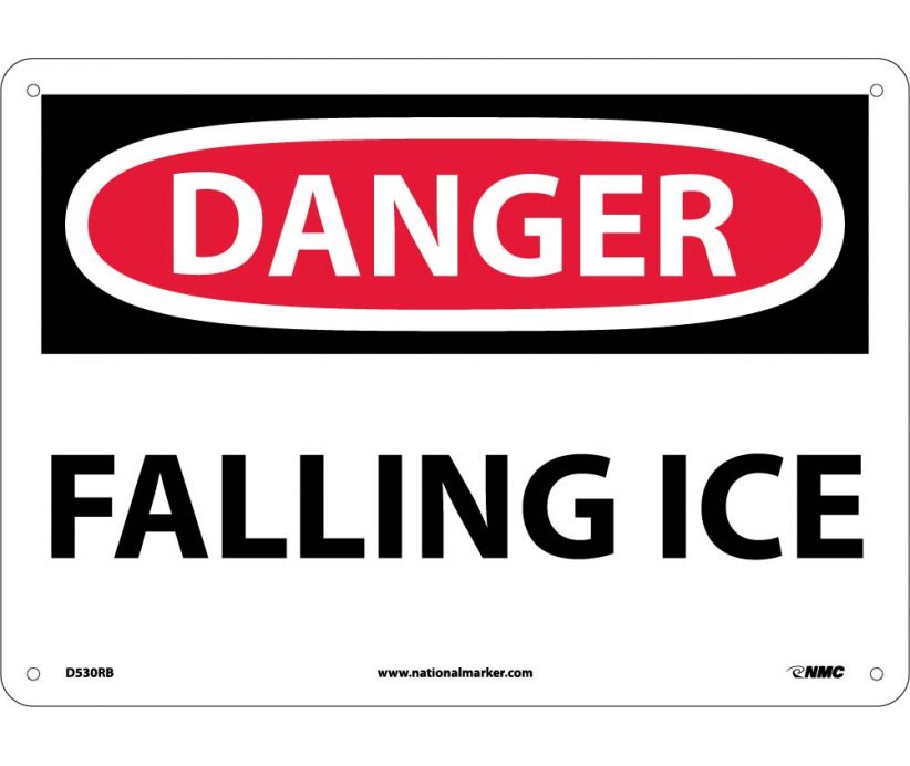 DANGER, FALLING ICE, 10X14, RIGID PLASTIC