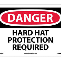 DANGER, HARD HAT PROTECTION REQUIRED, 10X14, .040 ALUM