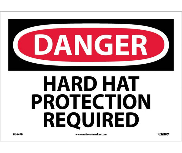 DANGER, HARD HAT PROTECTION REQUIRED, 10X14, PS VINYL