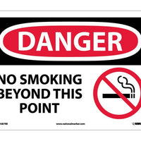 DANGER, NO SMOKING BEYOND THIS POINT, GRAPHIC, 10X14, RIGID PLASTIC
