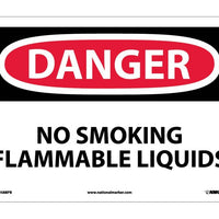 DANGER, NO SMOKING FLAMMABLE LIQUIDS, 10X14, PS VINYL