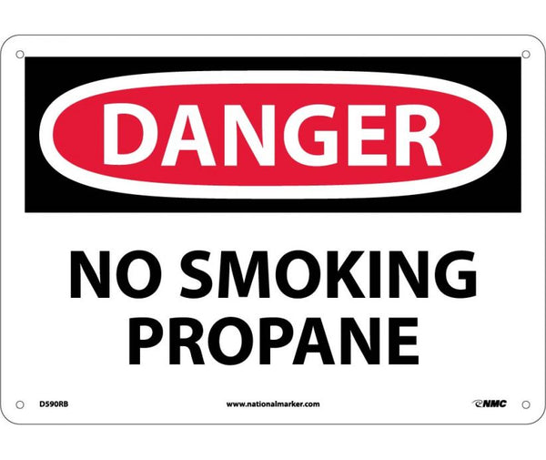 DANGER, NO SMOKING PROPANE, 10X14, RIGID PLASTIC