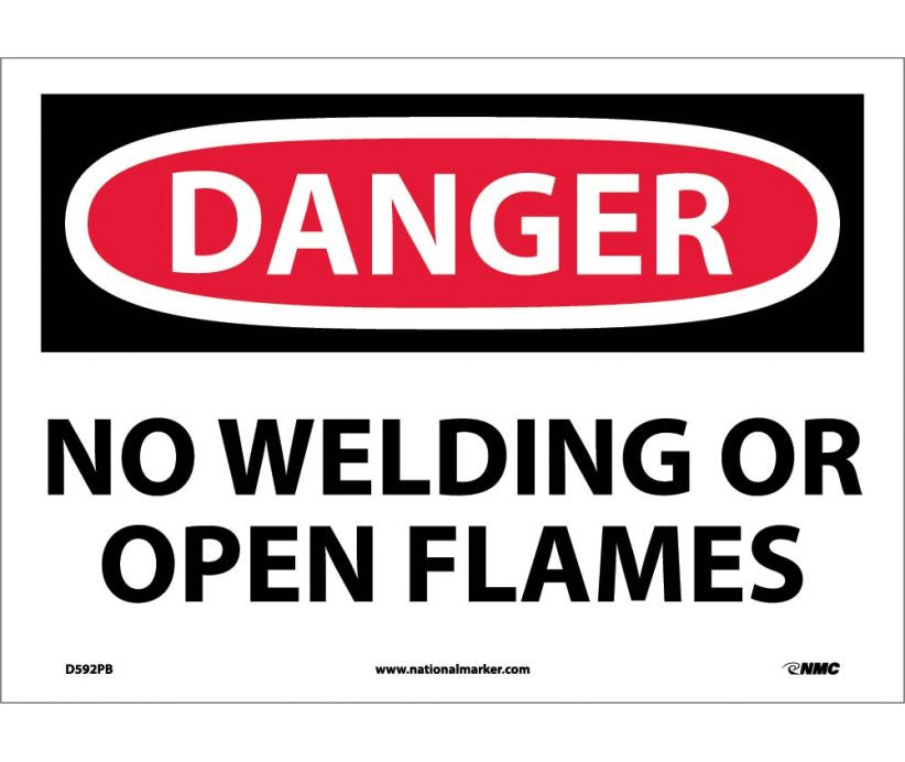 DANGER, NO WELDING OR OPEN FLAMES, 10X14, PS VINYL